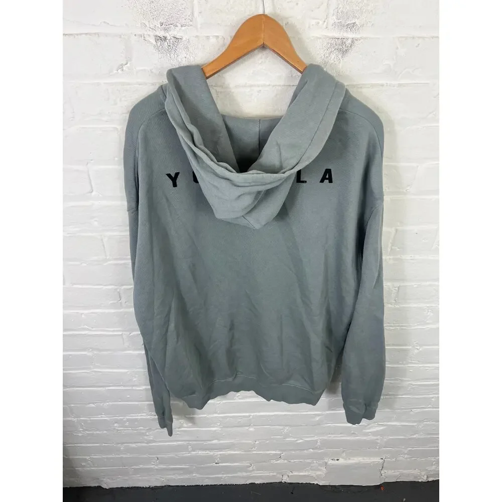 YoungLA Men's Classic Fit Full Zip Hoodie Long Sleeve Gray Size Large - Picture 2 of 5